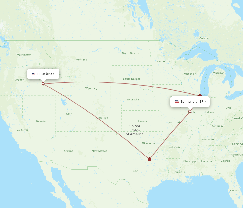 SPI-BOI flight routes