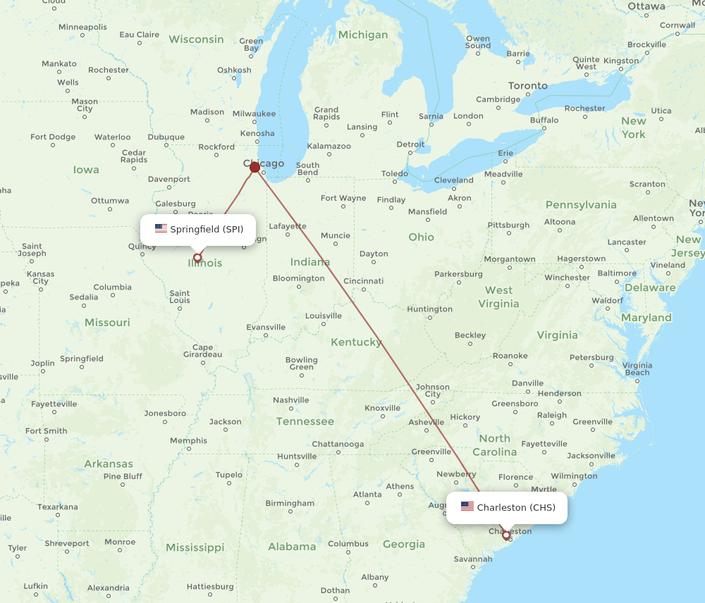 SPI-CHS flight routes