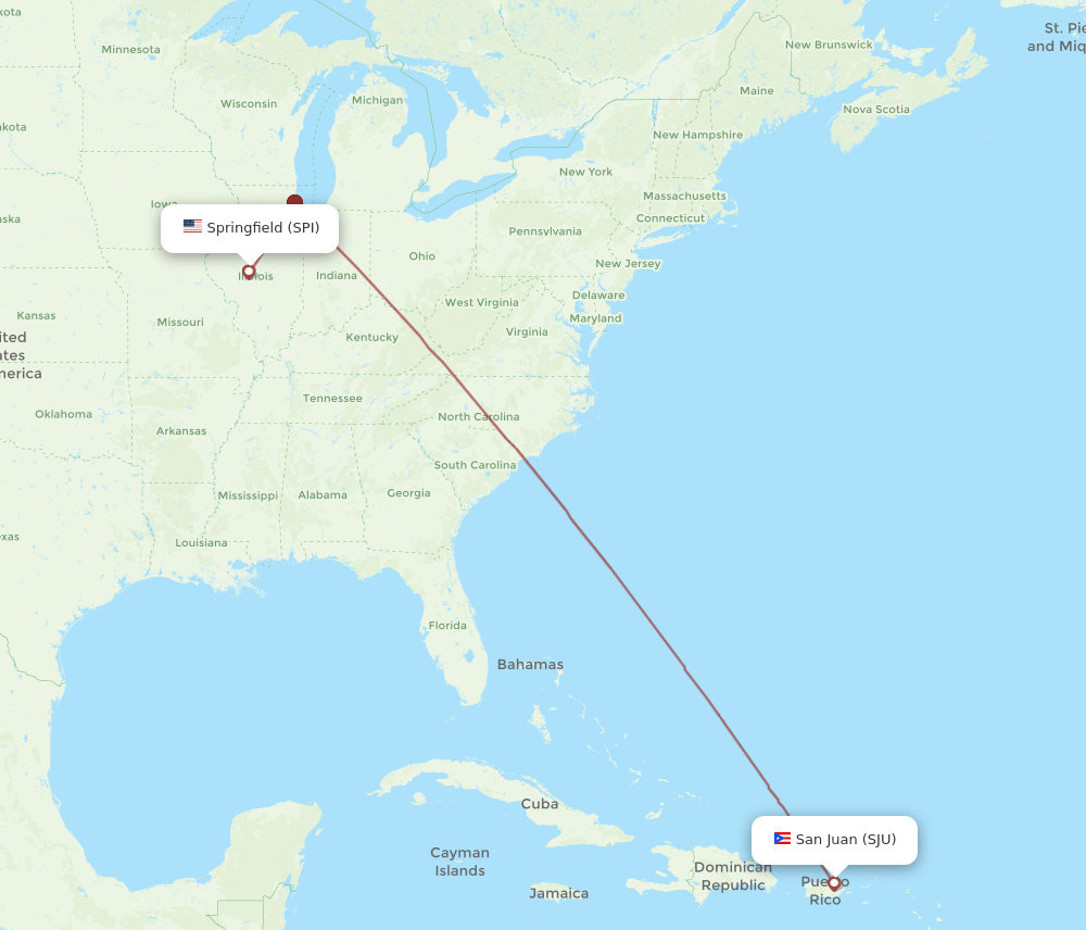 SPI-SJU flight routes