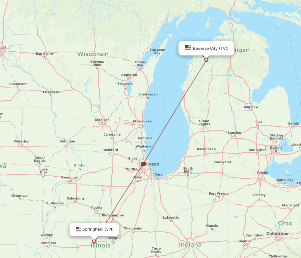 SPI-TVC flight routes