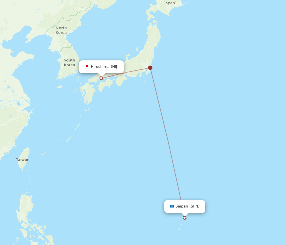 SPN-HIJ flight routes
