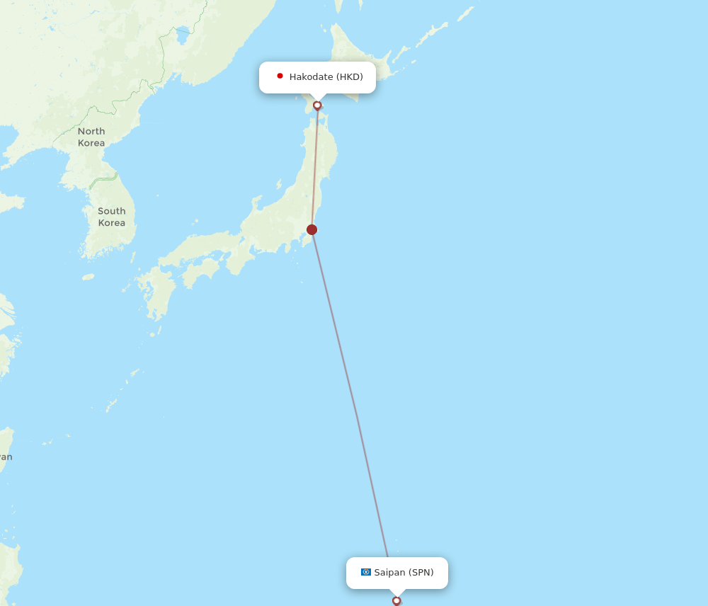 SPN-HKD flight routes