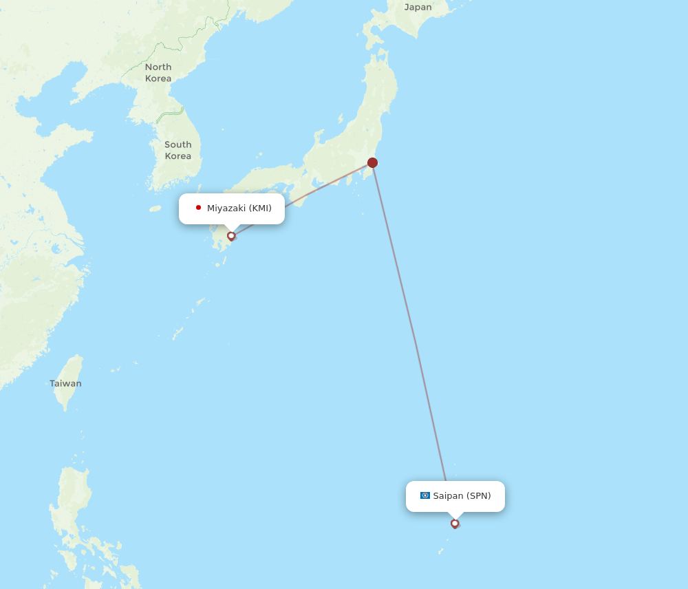 SPN-KMI flight routes
