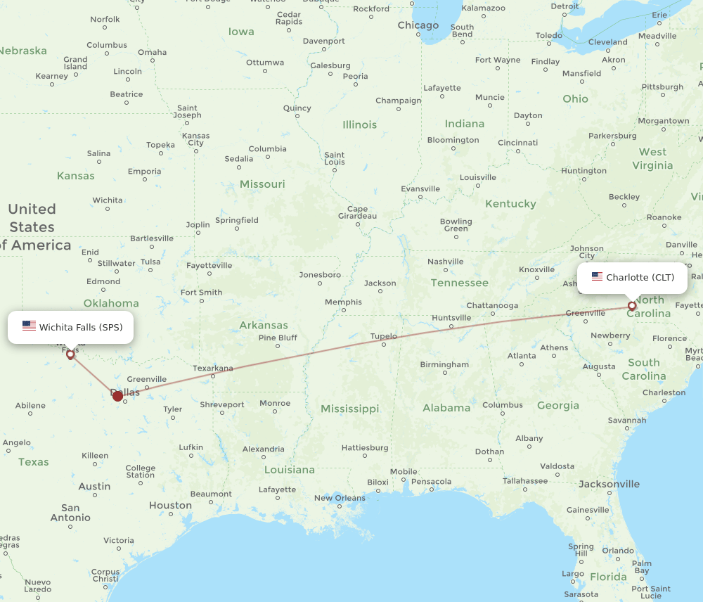 SPS-CLT flight routes