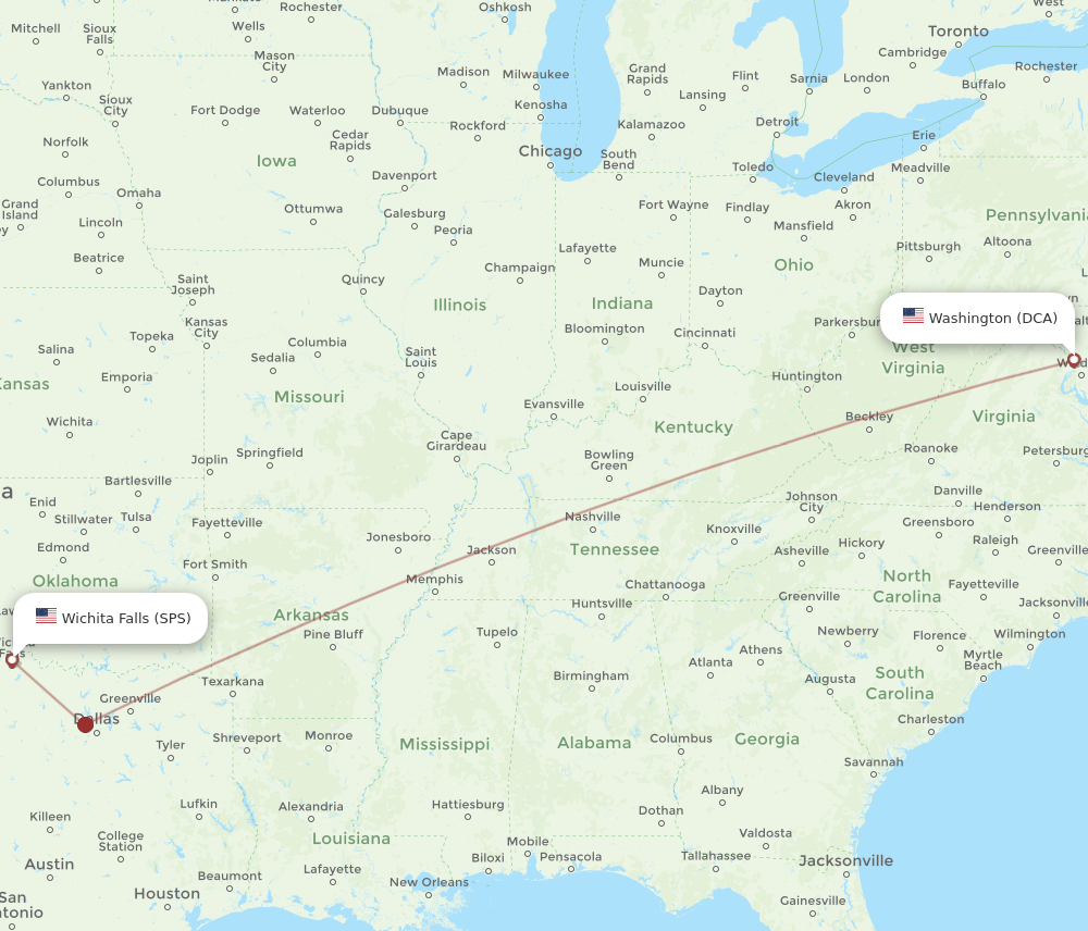 SPS-DCA flight routes