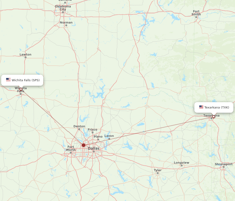 SPS-TXK flight routes