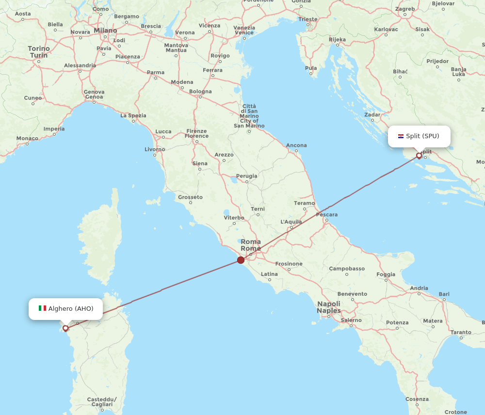 SPU-AHO flight routes