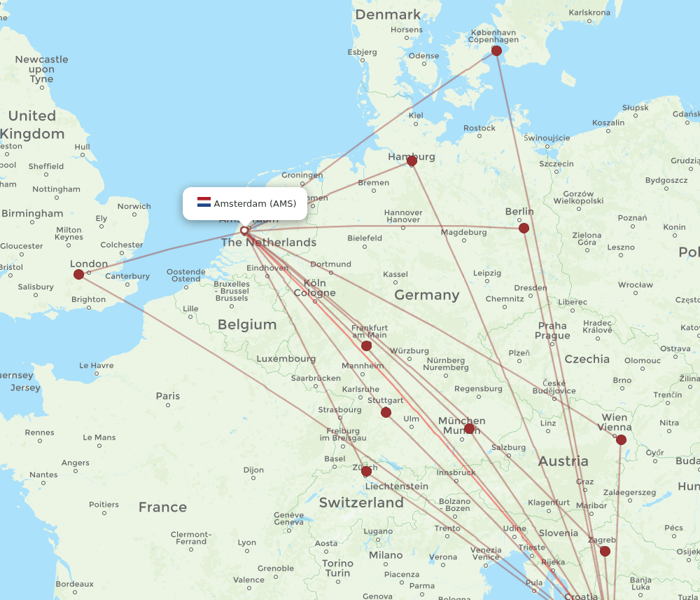 SPU-AMS flight routes