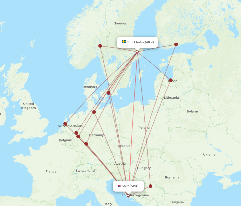 SPU-ARN flight routes