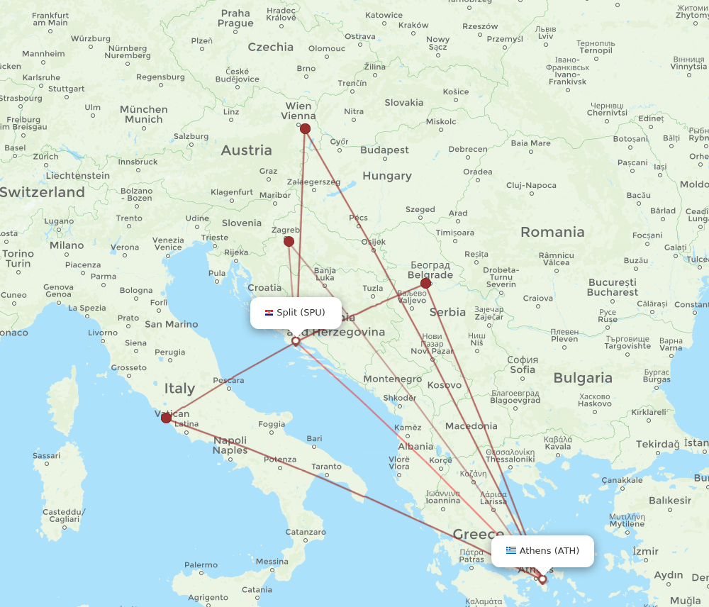 SPU-ATH flight routes