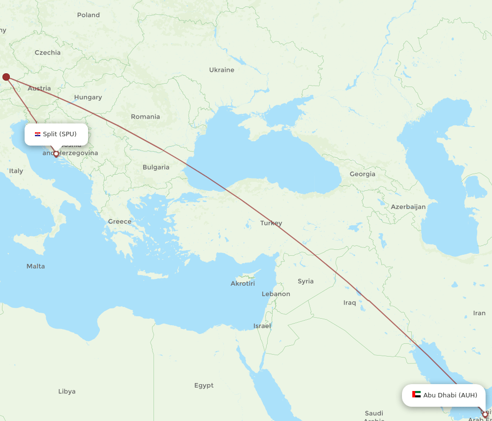 SPU-AUH flight routes