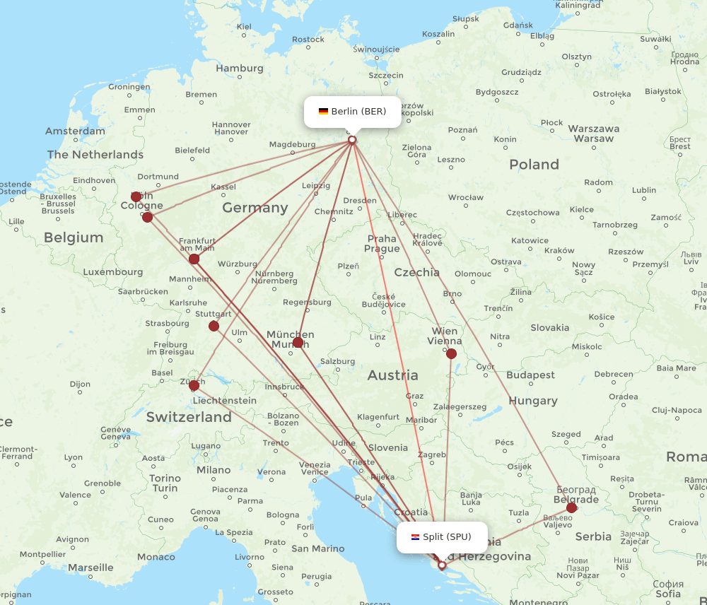 SPU-BER flight routes