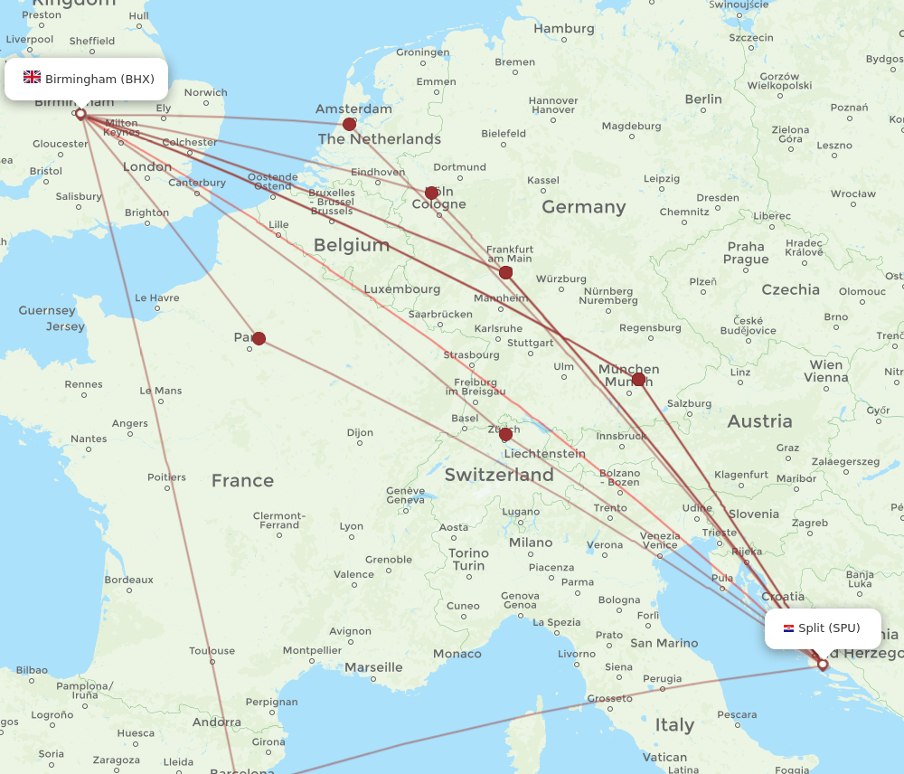 SPU-BHX flight routes