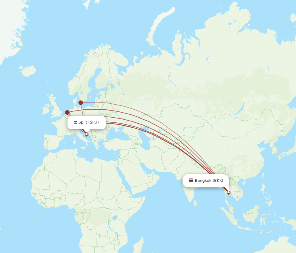 SPU-BKK flight routes