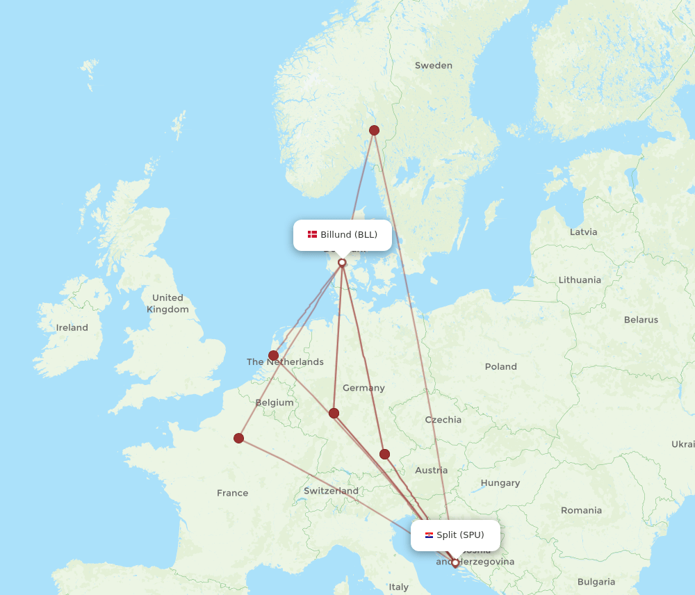 SPU-BLL flight routes