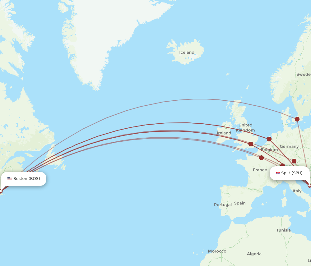 SPU-BOS flight routes