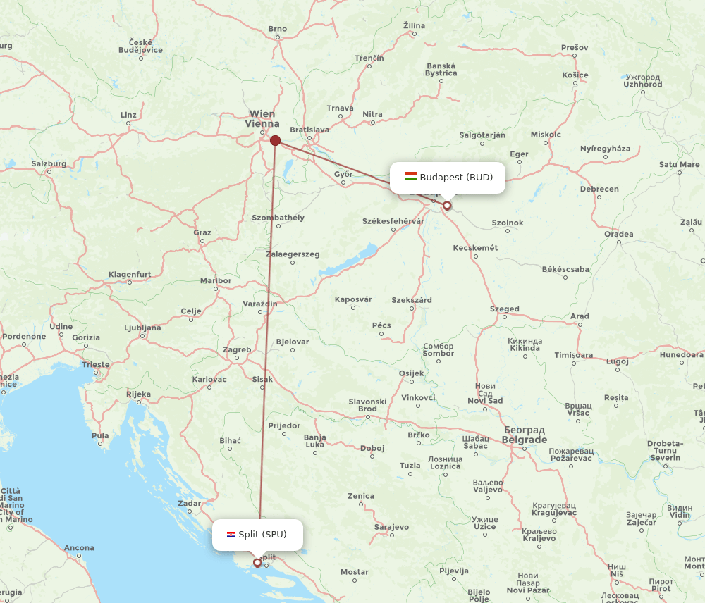 SPU-BUD flight routes