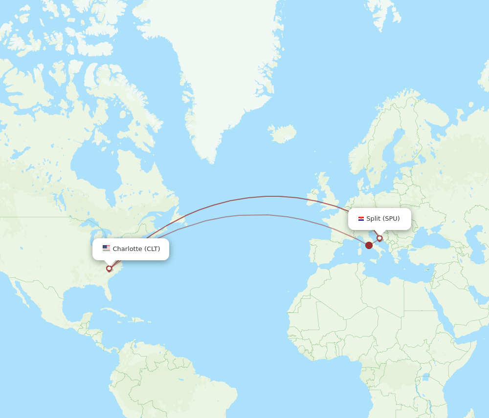 SPU-CLT flight routes