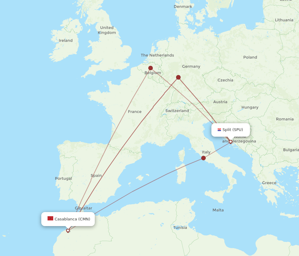 SPU-CMN flight routes