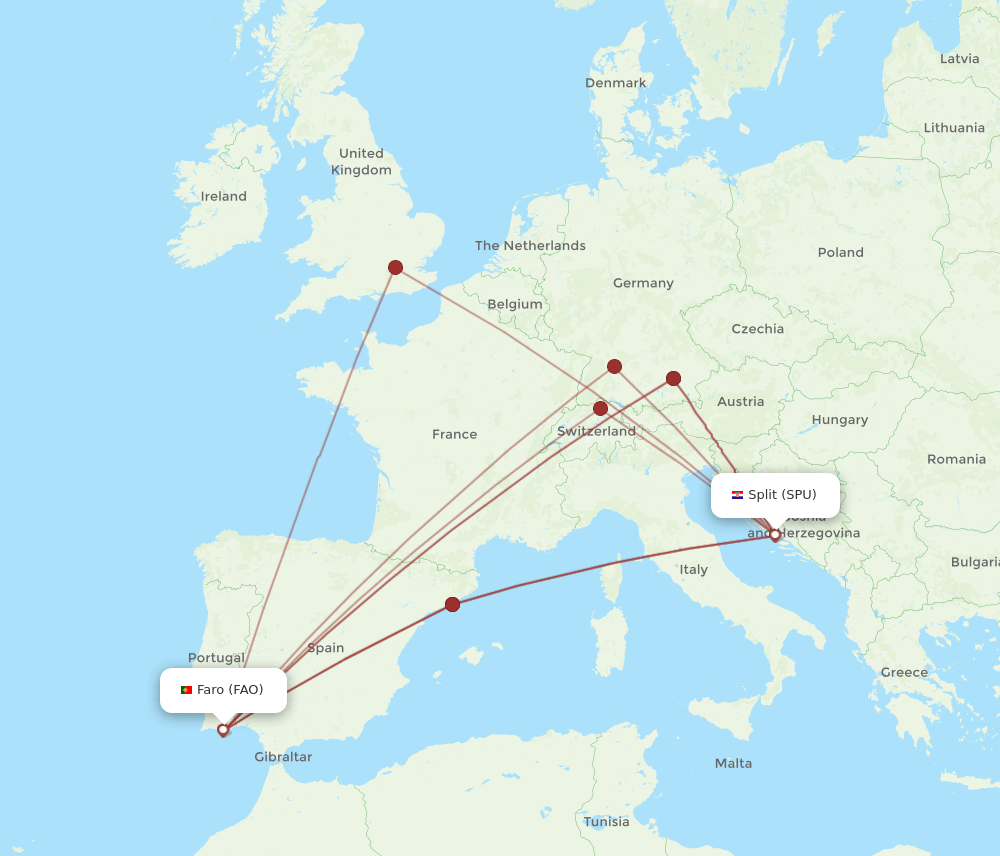 SPU-FAO flight routes