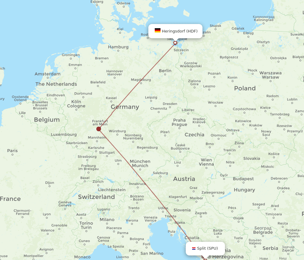 SPU-HDF flight routes