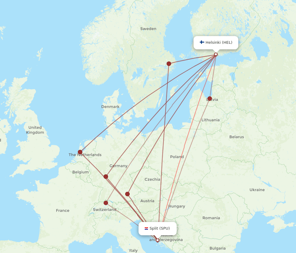 SPU-HEL flight routes