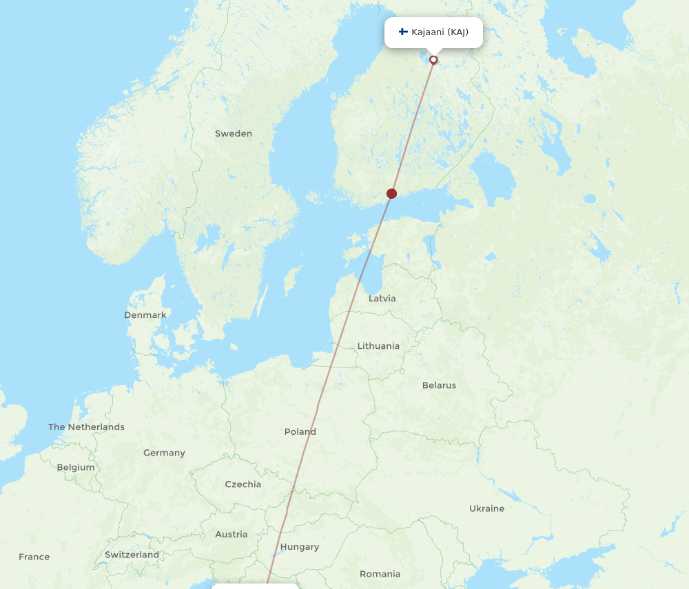 SPU-KAJ flight routes