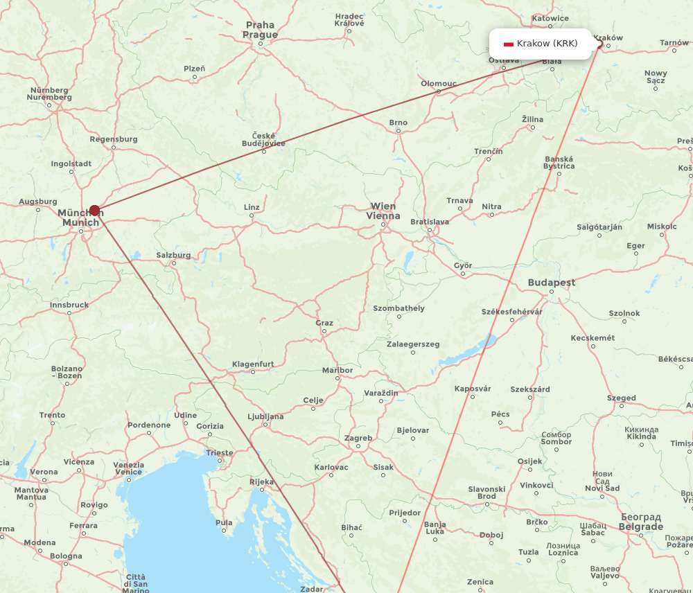 SPU-KRK flight routes