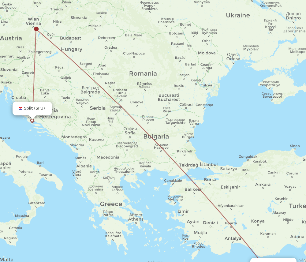 SPU-LCA flight routes