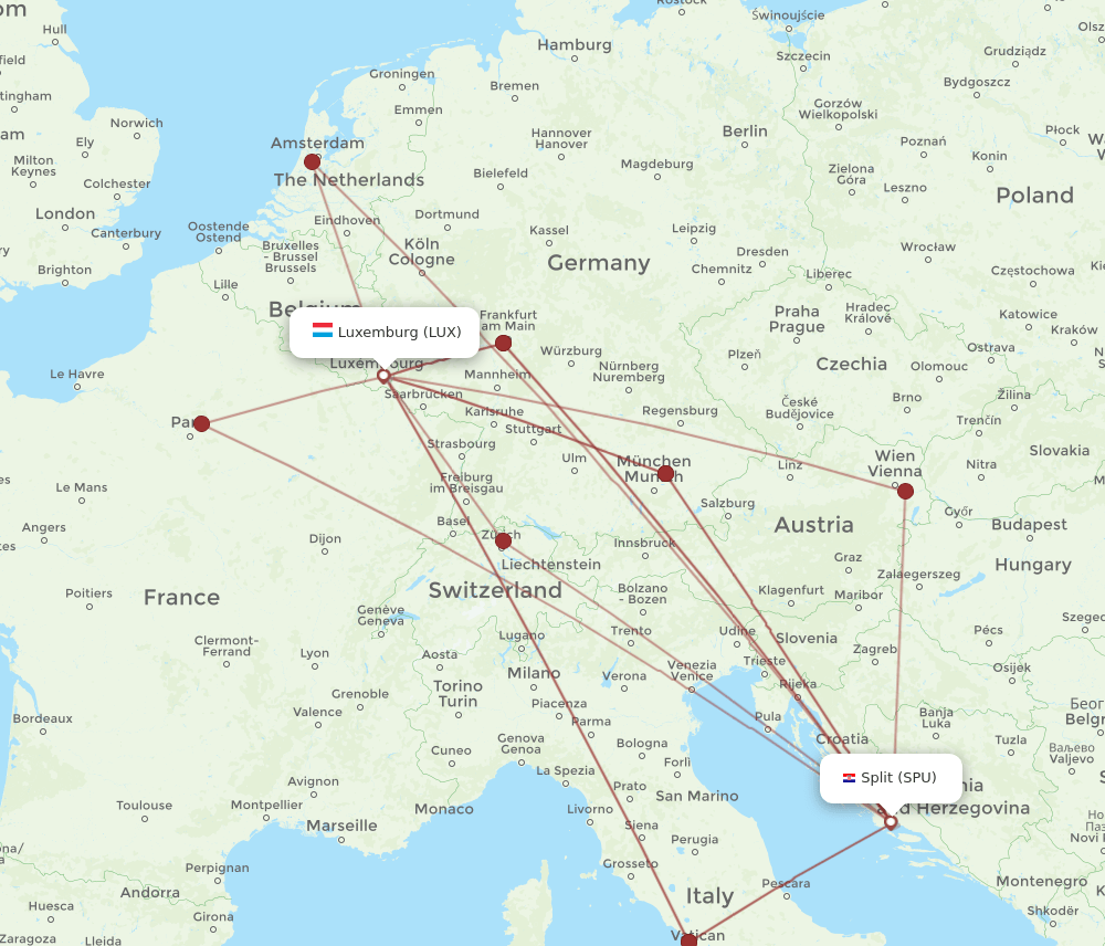 SPU-LUX flight routes