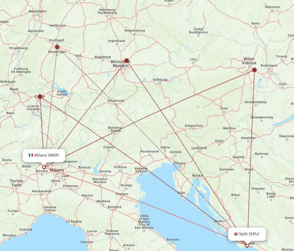 SPU-MXP flight routes