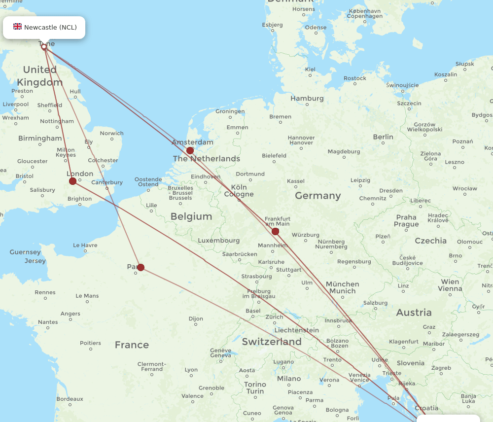 SPU-NCL flight routes