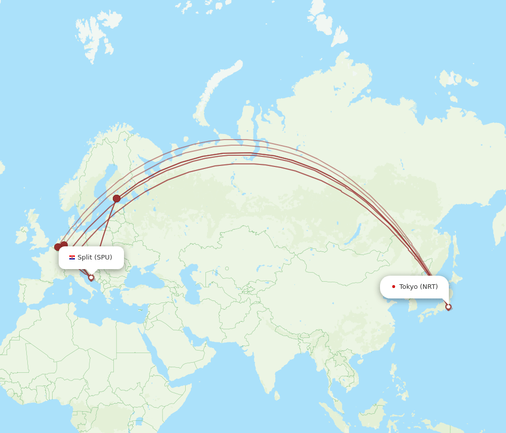 SPU-NRT flight routes