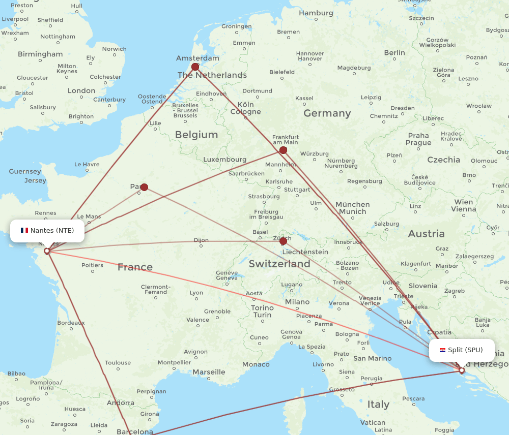 SPU-NTE flight routes