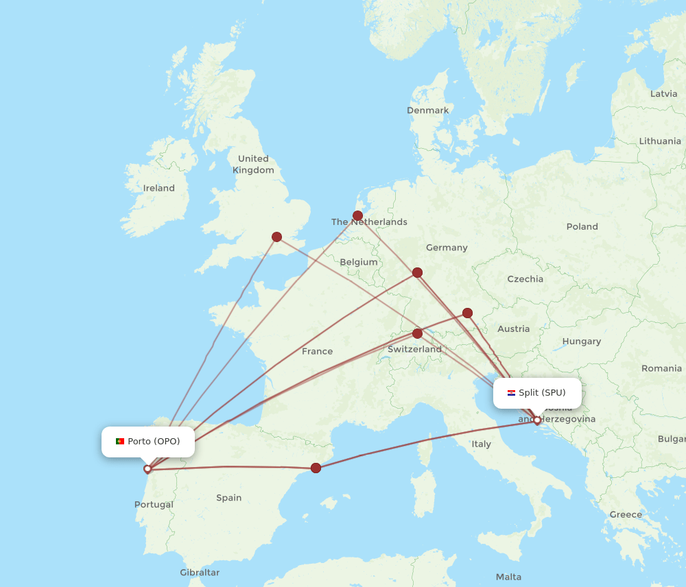 SPU-OPO flight routes