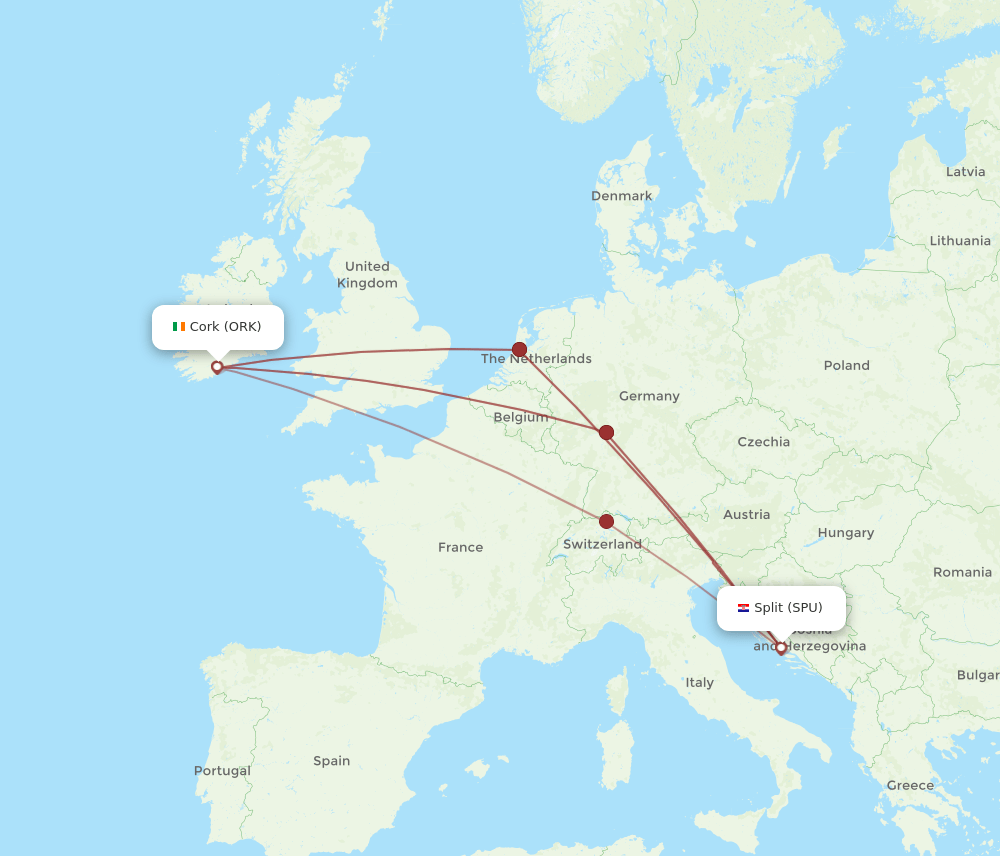 SPU-ORK flight routes