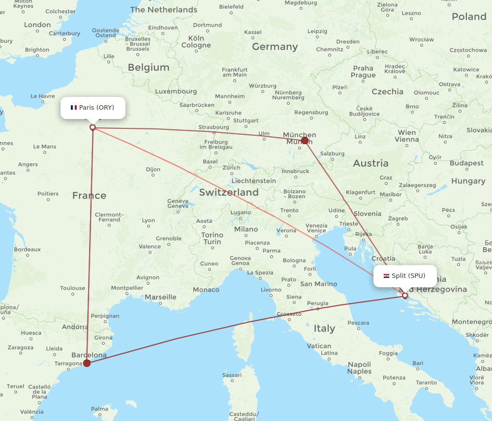 SPU-ORY flight routes