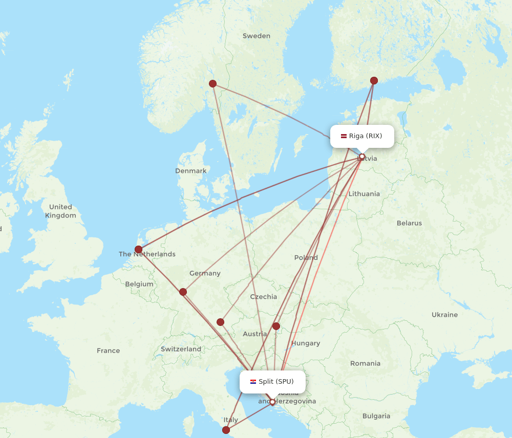 SPU-RIX flight routes