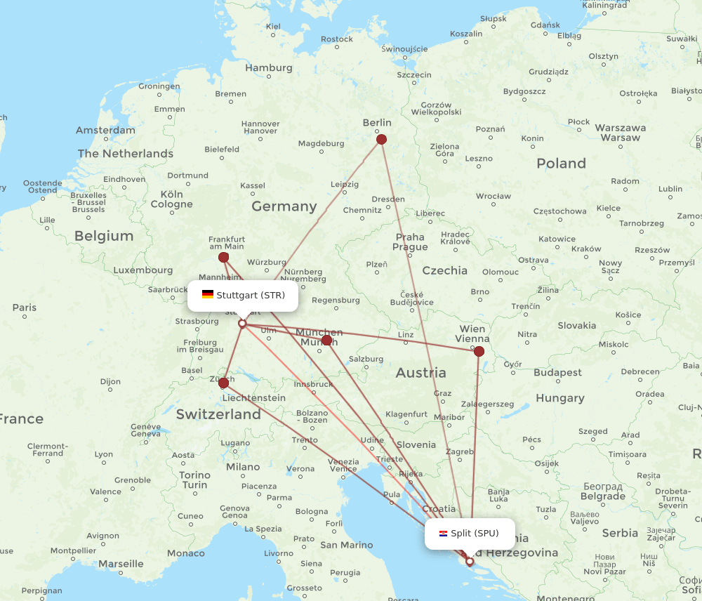 SPU-STR flight routes