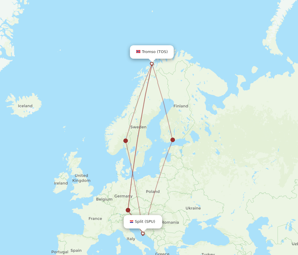 SPU-TOS flight routes