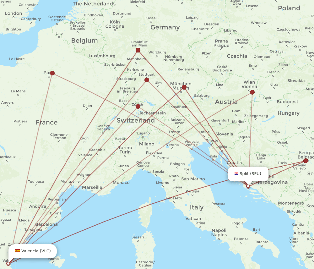 SPU-VLC flight routes