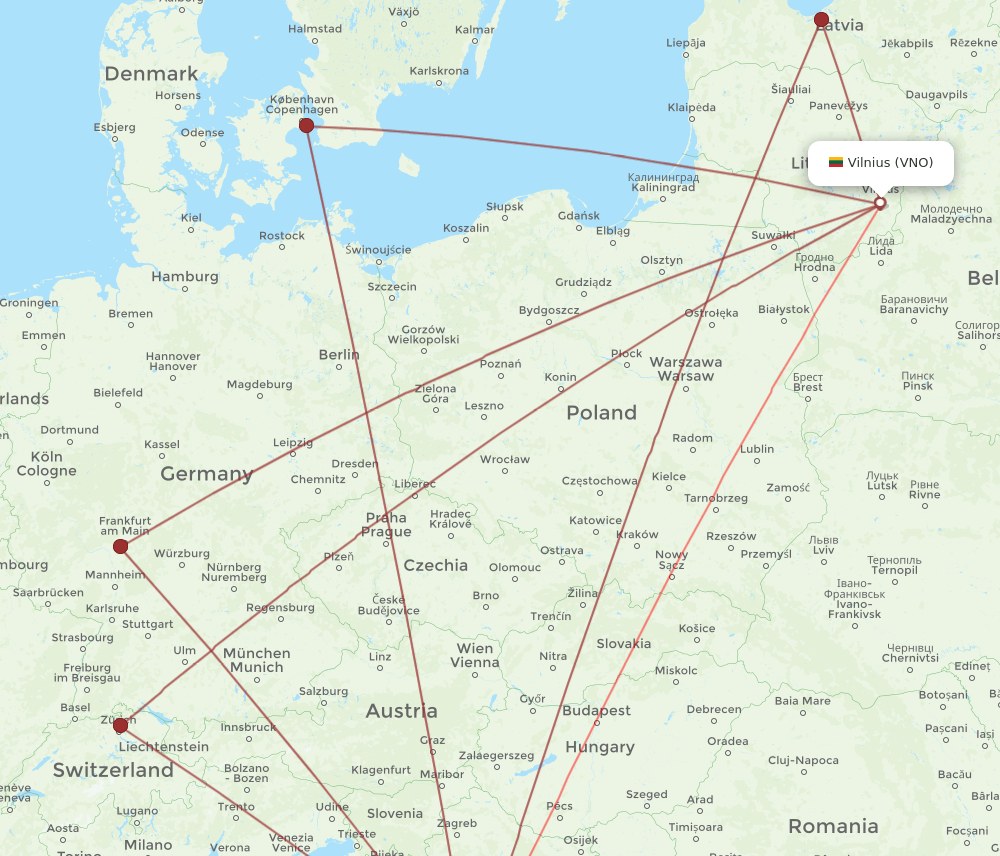 SPU-VNO flight routes