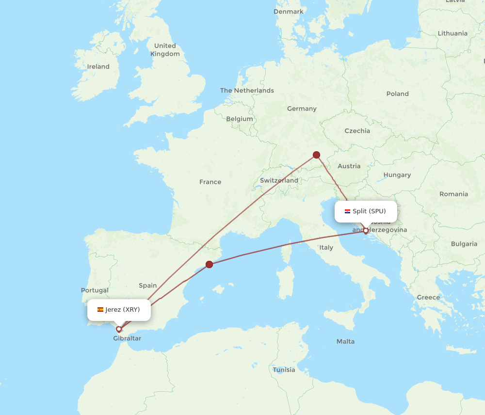 SPU-XRY flight routes