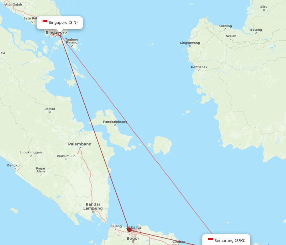SRG-SIN flight routes