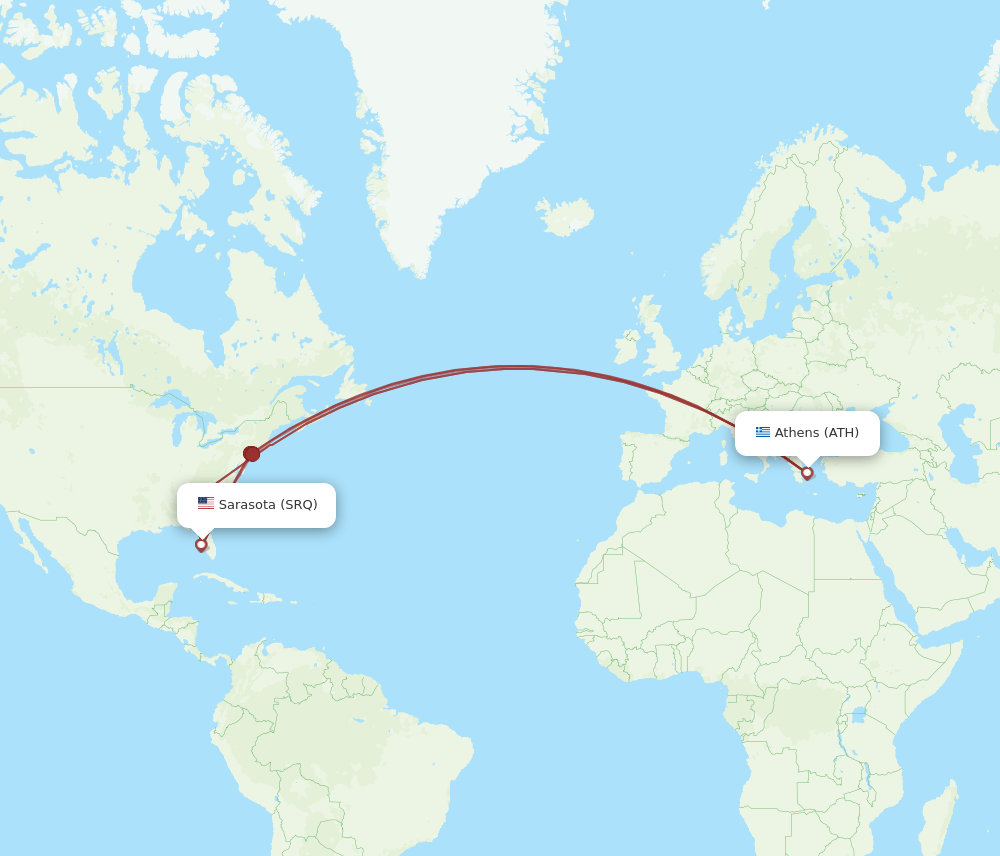 SRQ-ATH flight routes