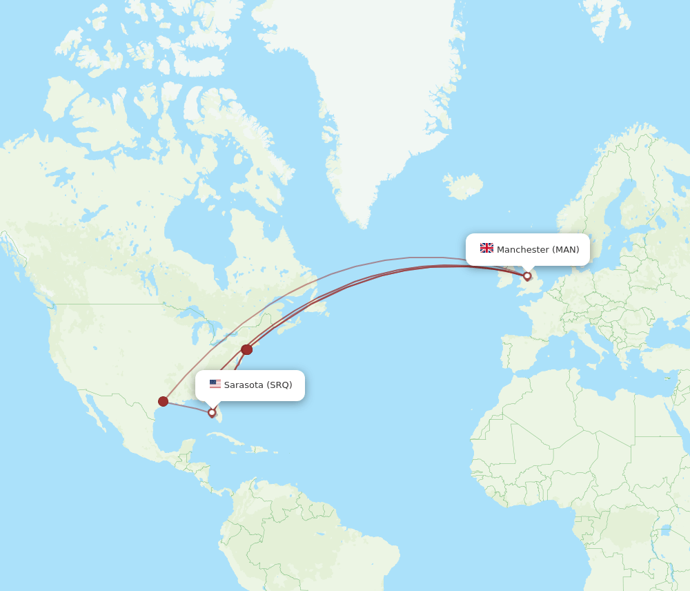SRQ-MAN flight routes