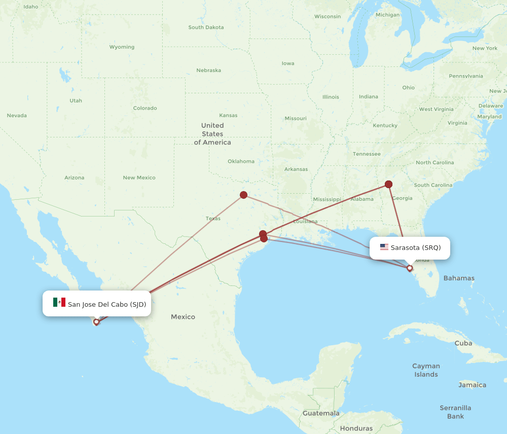 SRQ-SJD flight routes
