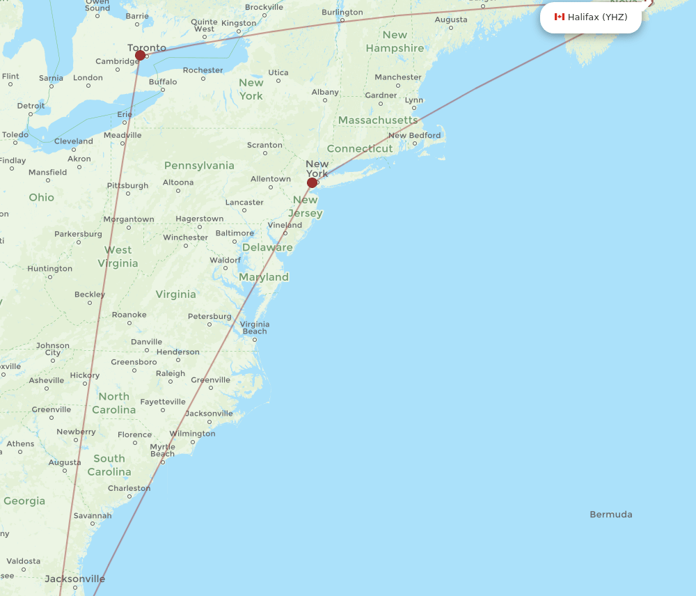 SRQ-YHZ flight routes