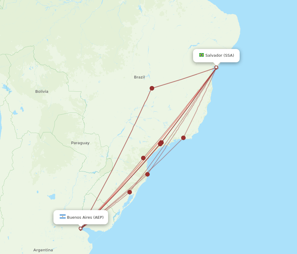 SSA-AEP flight routes