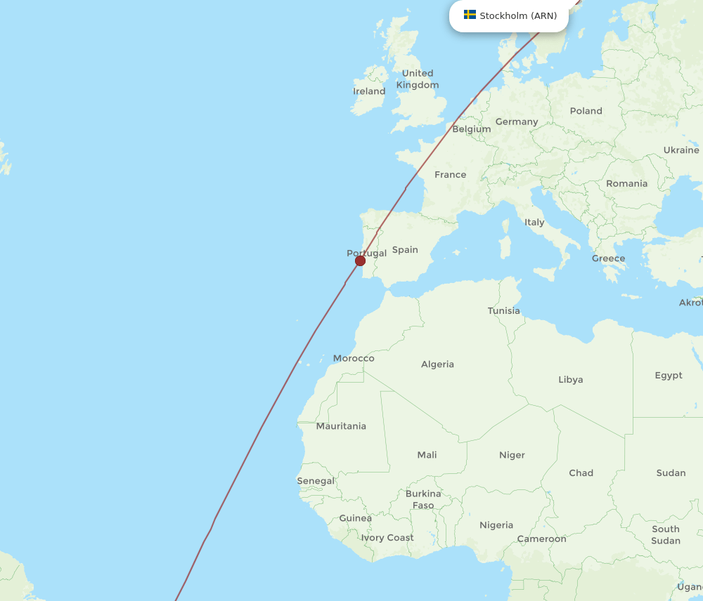 SSA-ARN flight routes